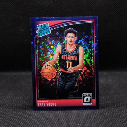 2018-19 Trae Young Donruss Optic Rated Rookie #198 Purple Fast Break /95