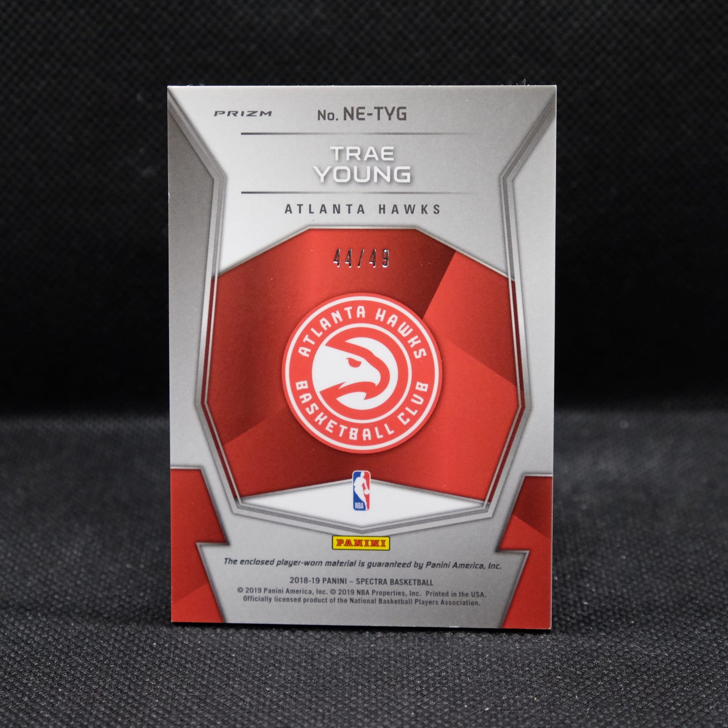 2018-19 Trae Young Donruss Spectra Next Era Blue Scope Prizm Rookie Card /49