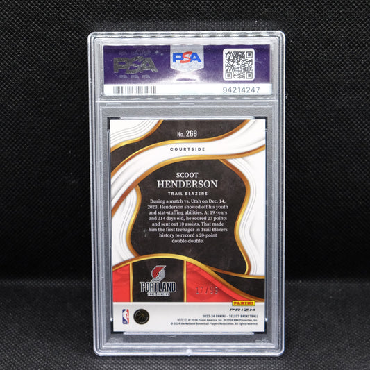 2023-24 Scoot Henderson Select #269 Light Blue Disco Prizm Rookie PSA 10 /99