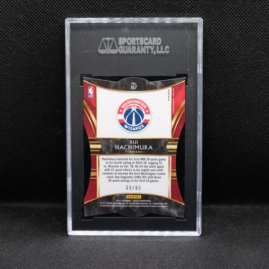 2019-20 Rui Hachimura Select #187 Orange Die Cut Prizm /65 Rookie Card SSC 9.5