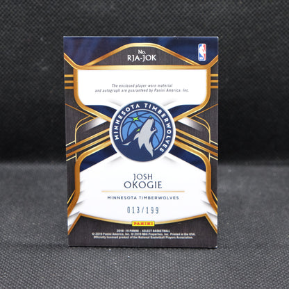 2018-19 Josh Okogie Select RJA-JOK Rookie Jersey Autograph /199