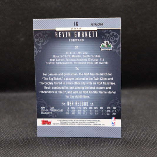 2007 Kevin Garnett Topps Finest #16 Refractor
