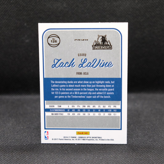 2016-17 Zach LaVine Donruss Optic #126 Silver Prizm