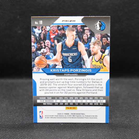 2020-21 Kristaps Porzingis Prizm #18 Purple Wave Prizm