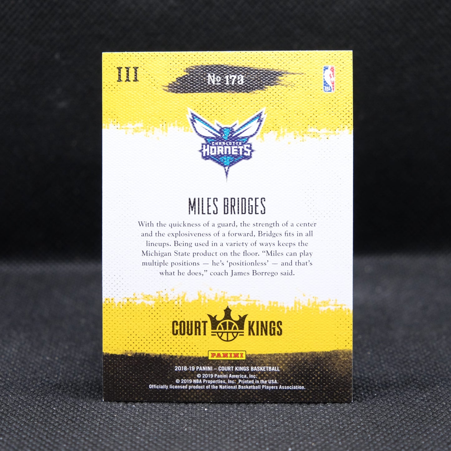 2018-19 Miles Bridges Court Kings #173 Rookies Level III