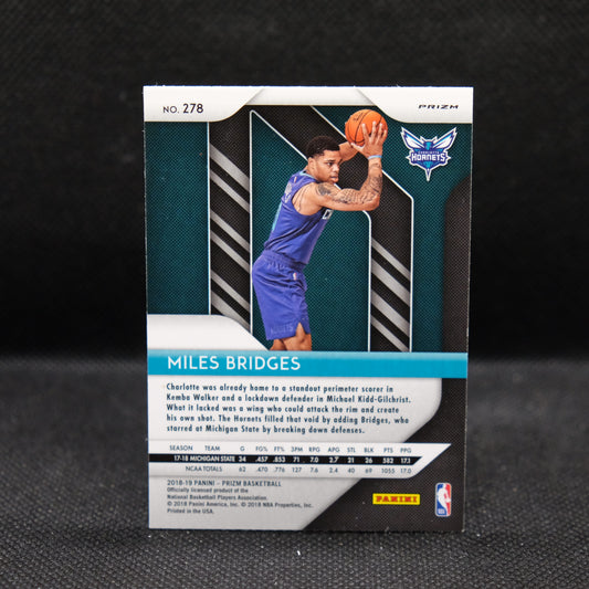 2018-19 Miles Bridges Prizm #278 Hyper Prizm Rookie Card