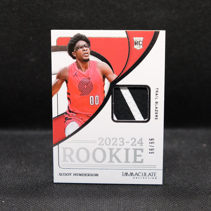 2023-24 Scoot Henderson Immaculate #150 Rookie Patch 99/99