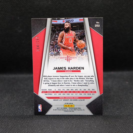 2017-18 James Harden Prizm #251 Blue Prizm /199