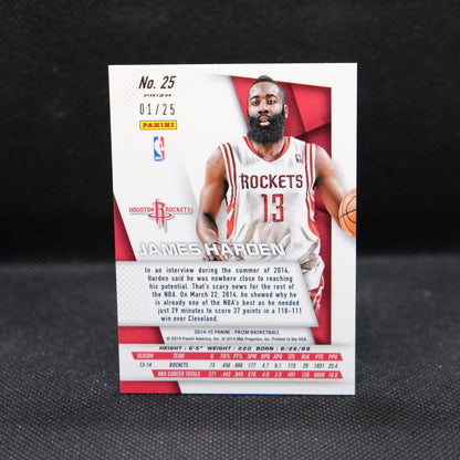 2014-15 James Harden Prizm #25 Red Pulsar Prizm 1/25