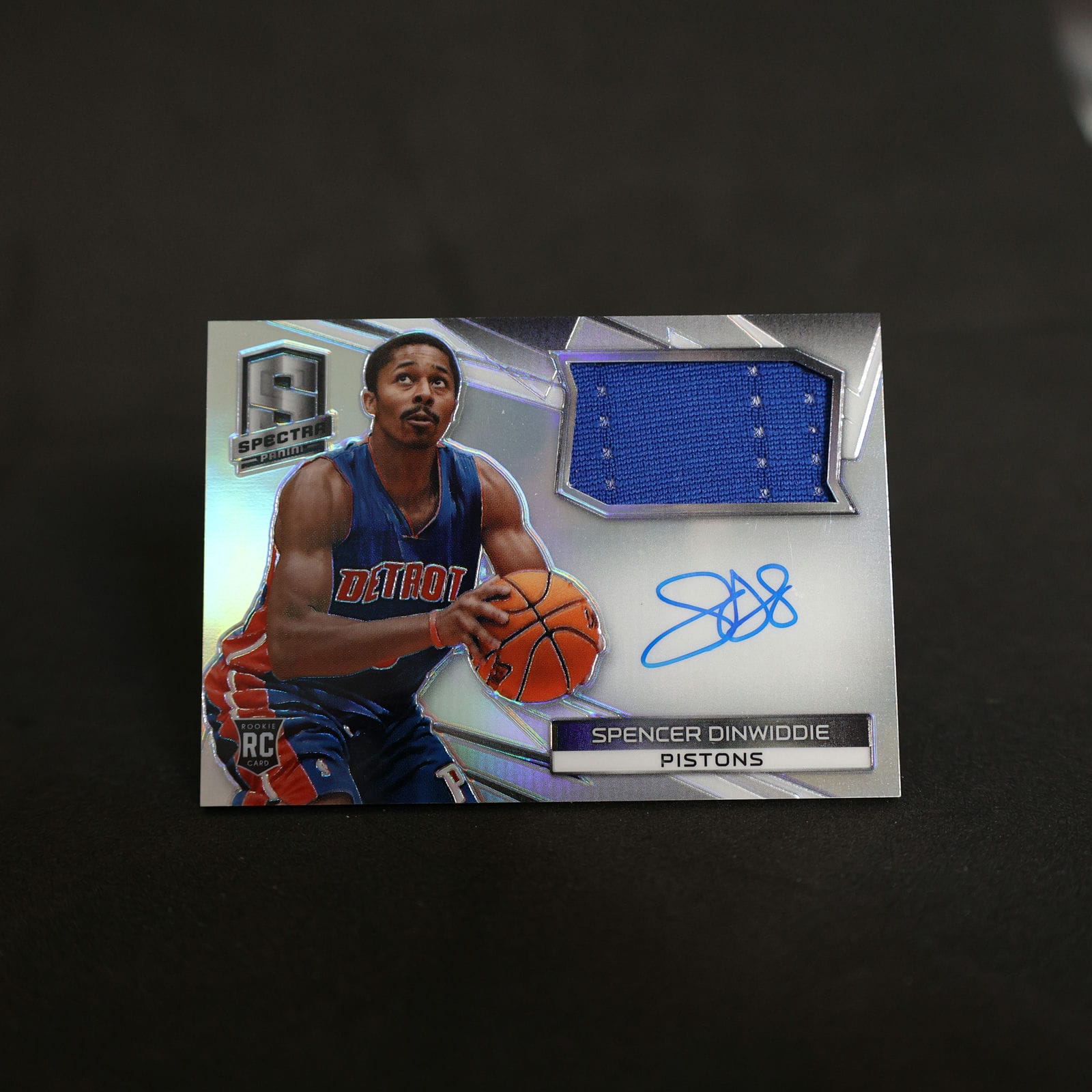 2014-15 Spencer Dinwiddie Select Silver Prizm Rookie Patch Auto /125